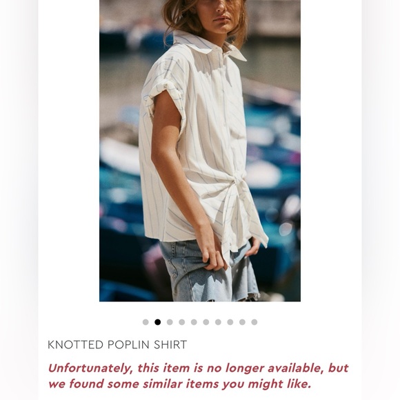 Zara Poplin Shirt tie front size xs. Loose fit - Picture 4 of 10